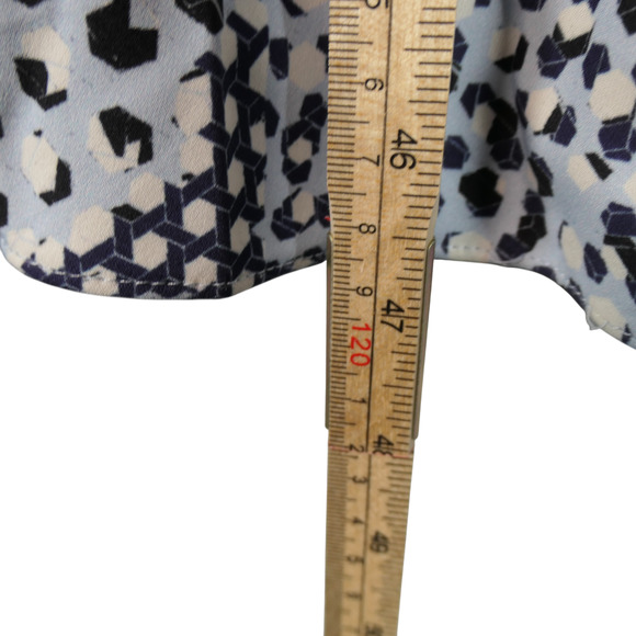 Classiques Entier Midi Dress Womens Size 12 Blue Abstract Artsy Silk Boho Classy - Picture 8 of 9